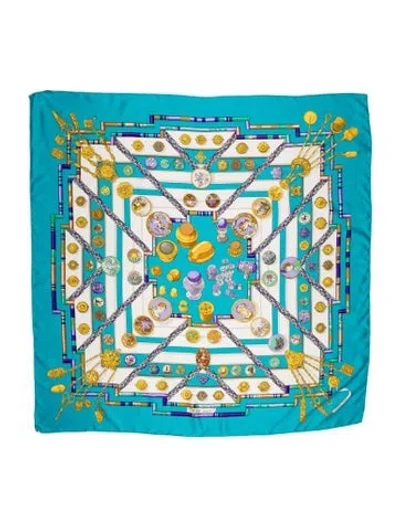 Pre-owned Hermes Petite Main Silk Scarf In Black