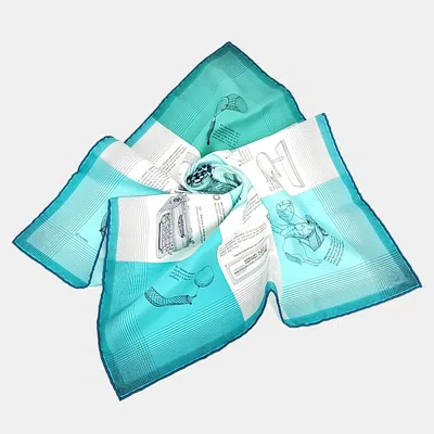 Pre-owned Hermes Hermès Petite Scarf In Blue