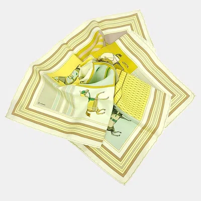 Pre-owned Hermes Hermès Petite Scarf In Yellow