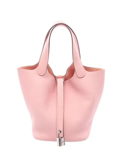 Pre-owned Hermes Picotan Lock Handbag In Pink