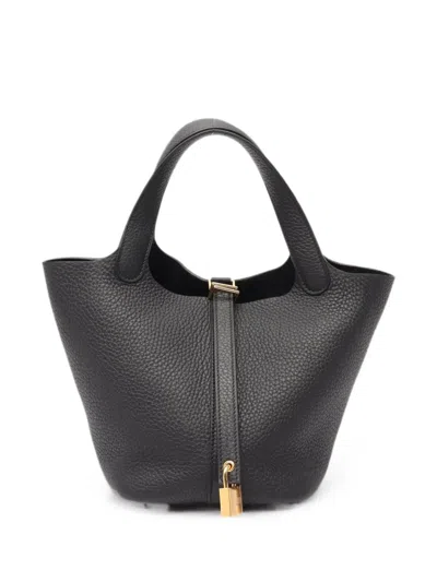 Pre-owned Hermes Picotan Lock Pm Tote Bag In Black