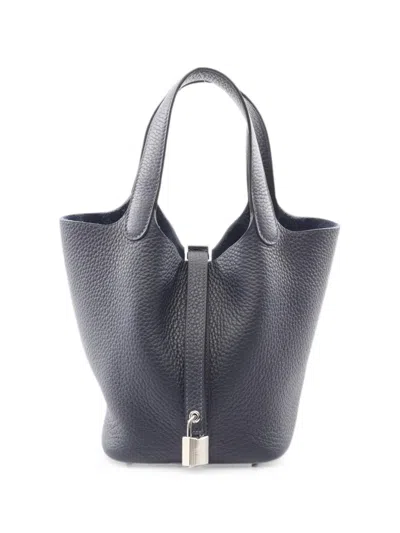 Pre-owned Hermes Picotan Lock Tote Bag In Blue