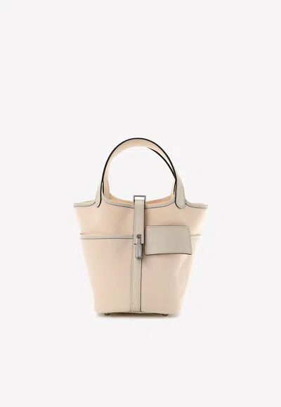 Hermes Picotin Lock 18 Cargo In Nata Goeland And Swift With Palladium Hardware