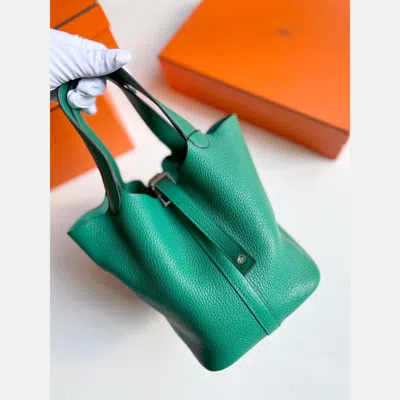 Pre-owned Hermes Picotin 18 Green Leather Bag