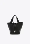 Hermes Picotin 22 In Black Taurillon Clemence Leather With Palladium Hardware In Black