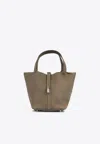 Hermes Picotin 22 In Etoupe Taurillon Clemence With Palladium Hardware