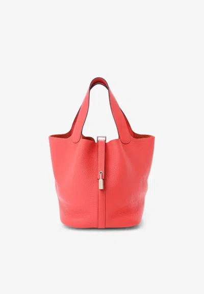 Hermes Picotin 22 In Rouge De Coeur Clemence With Palladium Hardware