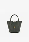 Hermes Picotin 22 In Vert Mangrove Clemence Leather With Gold Hardware