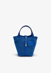 Hermes Picotin Cargo 18 In Bleu Royal Toile And Swift With Palladium Hardware In Bleu Royal