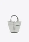Hermes Picotin Cargo 18 In Gris Platine Toile Goeland And Swift With Palladium Hardware
