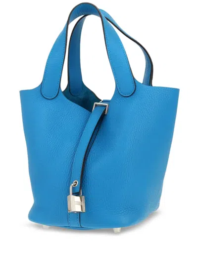 Pre-owned Hermes Picotin Handbag In Blue