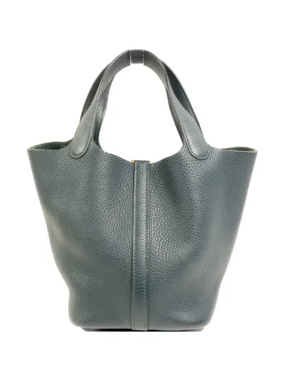 Pre-owned Hermes Picotin Leather Tote Bag In Green