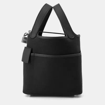 Pre-owned Hermes Picotin Lock 18 Cargo Black Towar Goeran Swift Leather