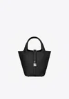 Hermes Picotin Lock 18 In Black Taurillon Clemence With Palladium Hardware In Black
