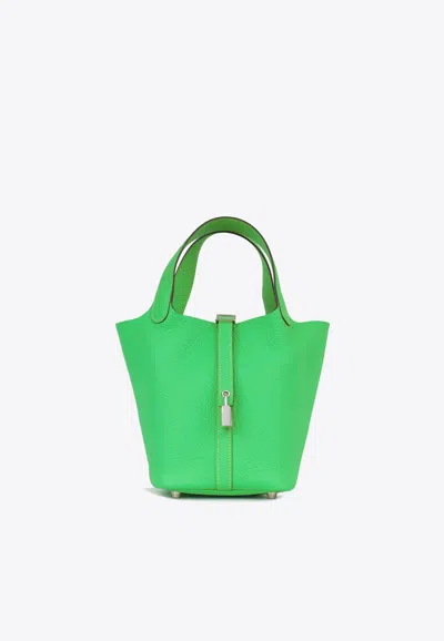 Hermes Picotin Lock 18 In Vert Comics Taurillon Clemence With Palladium Hardware
