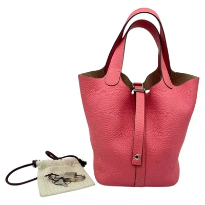 Pre-owned Hermes Hermès Picotin Lock 18 Rose Jaipur T5 Pink Silver Hw Tote Bag 2017 In Red