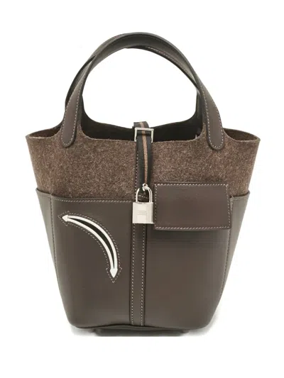 Pre-owned Hermes Picotin Lock 18 Tote Bag In Brown