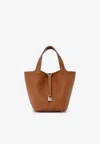 Hermes Picotin Lock 22 In Gold Taurillon Clémence With Palladium Hardware In Gold