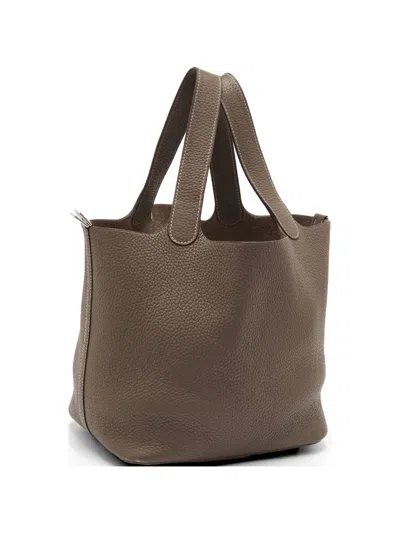 Pre-owned Hermes Picotin Lock 22 Tote Bag In Brown