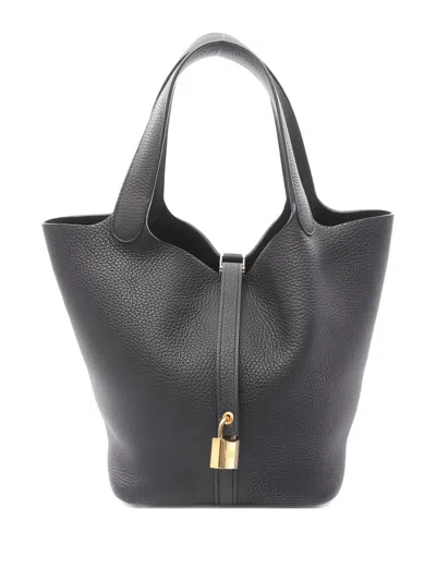 Pre-owned Hermes Picotin Lock Mm Handbag In Black