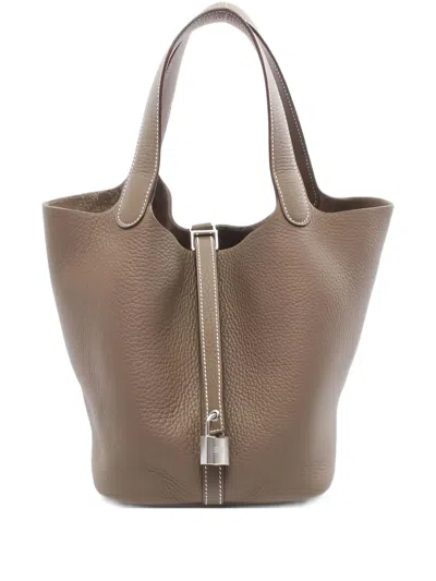 Pre-owned Hermes Picotin Lock Mm Handbag In Brown