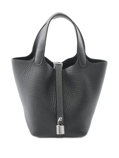 Pre-owned Hermes Picotin Lock Pm Handbag In Black