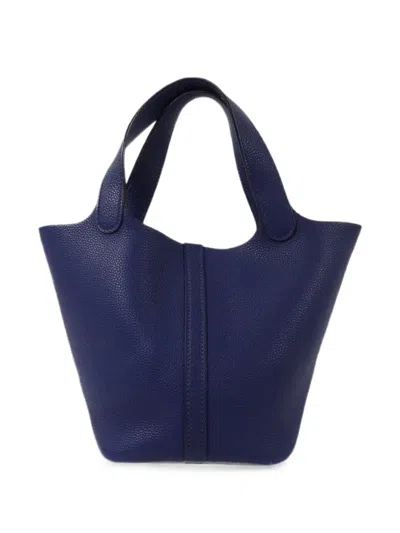 Hermes Picotin Lock Pm Mini Bag In Blue