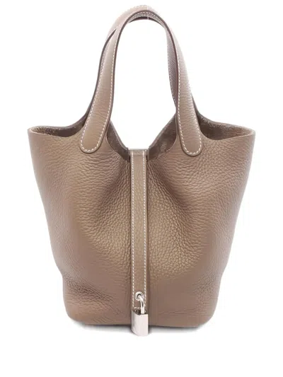 Pre-owned Hermes Picotin Lock Pm Tote Bag In Brown