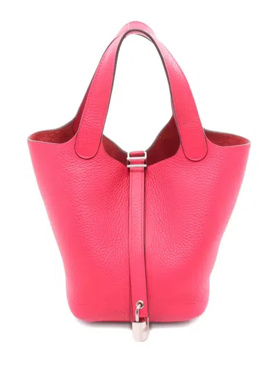 Pre-owned Hermes Picotin Lock Tote Bag In Pink
