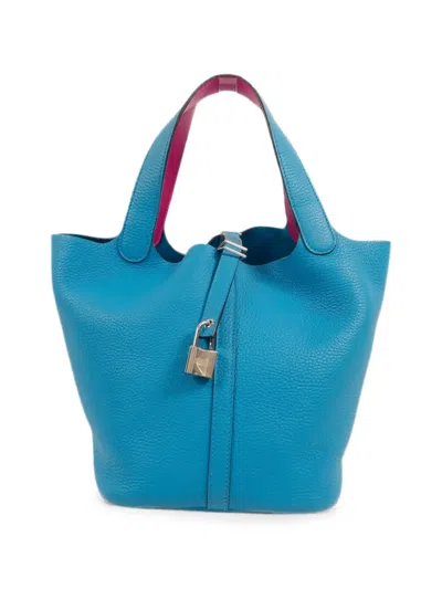 Pre-owned Hermes Picotin Mm Handbag In Blue