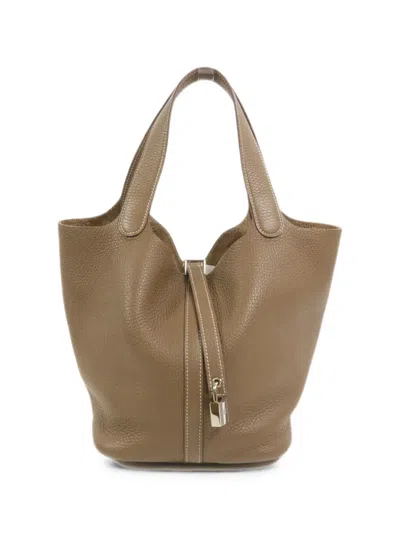 Pre-owned Hermes Picotin Mm Tote Bag In Neutral