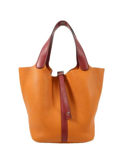 Pre-owned Hermes Picotin Mm Tote Bag In Orange