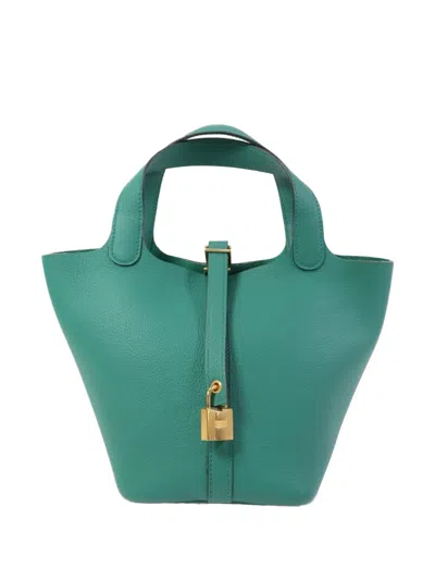 Pre-owned Hermes Picotin Pm Shoulder Bag In Green