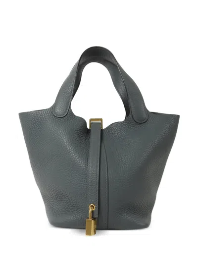 Pre-owned Hermes Picotin Pm Tote Bag In Blue