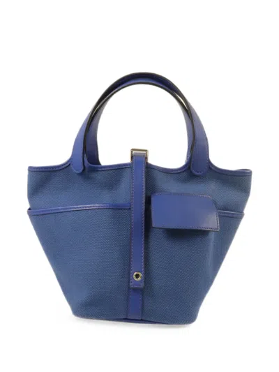 Pre-owned Hermes Picotin Pm Tote Bag In Blue