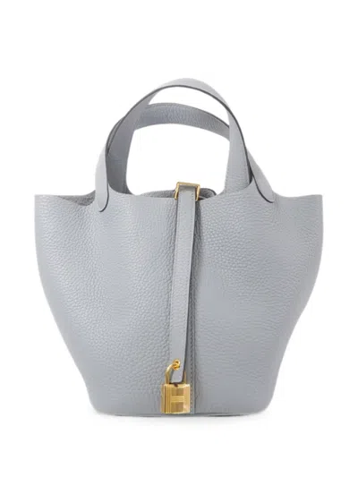 Pre-owned Hermes Picotin Pm Tote Bag In Blue