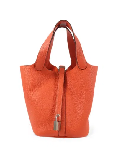 Pre-owned Hermes Picotin Pm Tote Bag In Orange