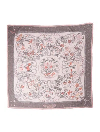 Pre-owned Hermes Pierres D'orient Et D'occident Silk Scarf In Pink