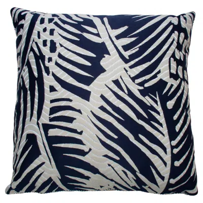 Pre-owned Hermes Pillow Feuillage Vague In Navy, Striped Backing In Black