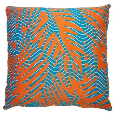 Pre-owned Hermes Pillow Feuillage Vague In Orange, Orange Backing