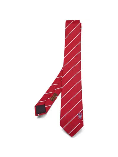 Pre-owned Hermes Pince Moi Silk Tie In Red