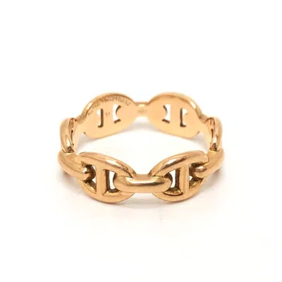Pre-owned Hermes Pink (18k) Band Ring () In Gold