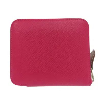 Pre-owned Hermes Pink Barenia Leather Epsom Leather Coin Purse/coin Case ()