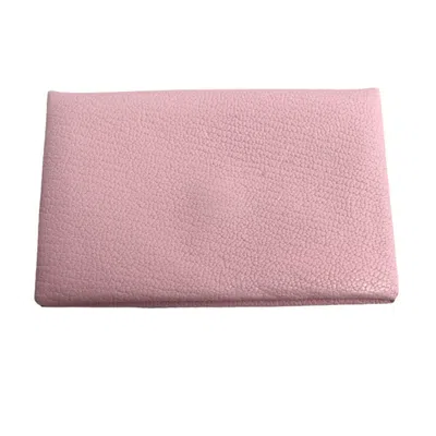 Pre-owned Hermes Pink Chevre Leather Coin Purse/coin Case ()