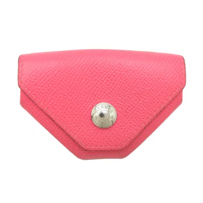 Pre-owned Hermes Pink Chevre Leather Coin Purse/coin Case ()