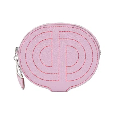 Pre-owned Hermes Pink Chevre Leather Coin Purse/coin Case ()