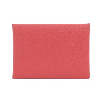 Pre-owned Hermes Pink Chevre Leather Coin Purse/coin Case ()