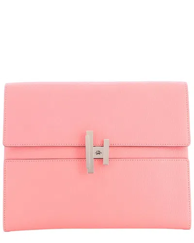 Pre-owned Hermes Hermès Pink Chevre Mysore Cinhetic Clutch (authentic Pre-loved)