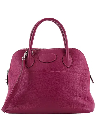 Pre-owned Hermes Hermès Pink Clemence Leather Bolide (authentic Pre-loved) In Purple