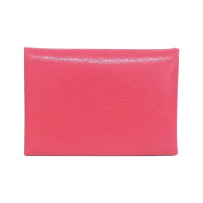 Pre-owned Hermes Pink Coin Purse/coin Case ()
